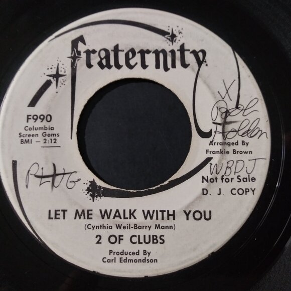 2 Of Clubs – Let Me Walk With You VG Promo 45RPM Fraternity F990 Record 1967 POP - Picture 3 of 3